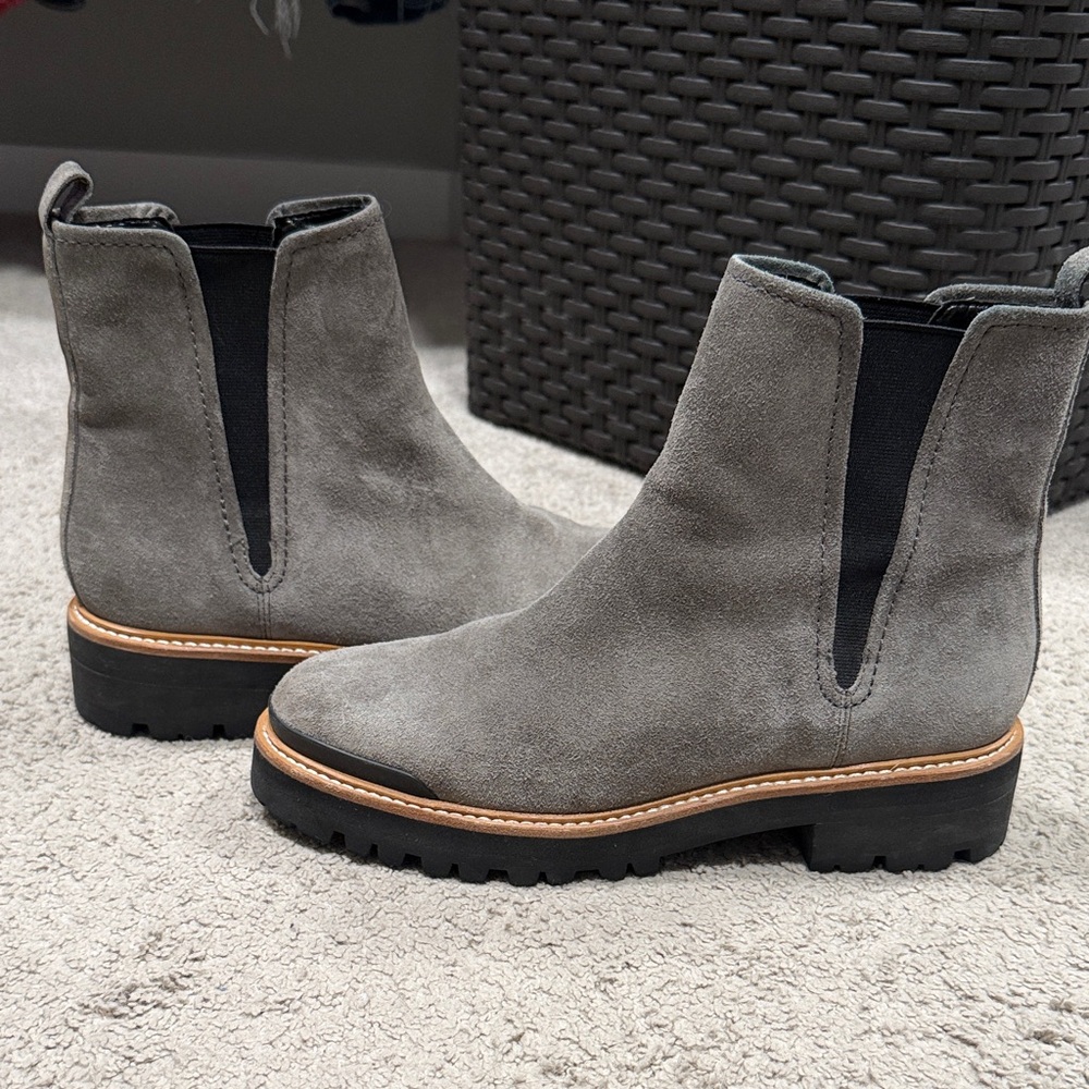 Marc Fisher Gray Suede Ankle Booties